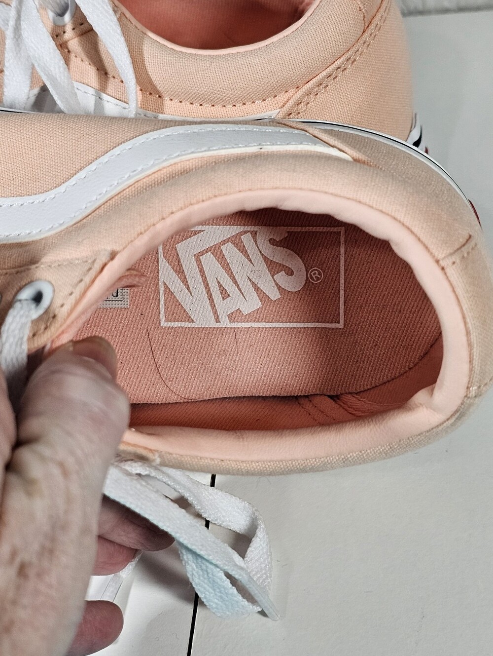 Vans Tropical Peach Canvas Sneakers Size 8 - Picture 7 of 8